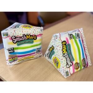 Smush Mart Crazy Fun Rainbow Layer Cake Squeeze Viral Squishy Sensory Fidget Toy